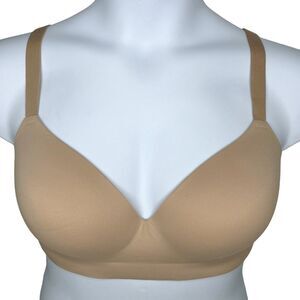 Soma Enbliss Wireless Bra sz 38D * Tan Nude Wire Free Soft Cup No Wire Stretch